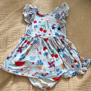 Little sleepies Fourth of July skater with bodysuit